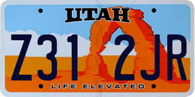 UT license plate Z312JR
