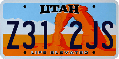 UT license plate Z312JS
