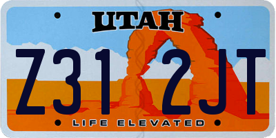 UT license plate Z312JT