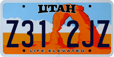 UT license plate Z312JZ