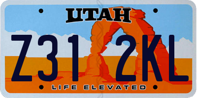 UT license plate Z312KL