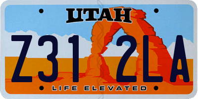 UT license plate Z312LA