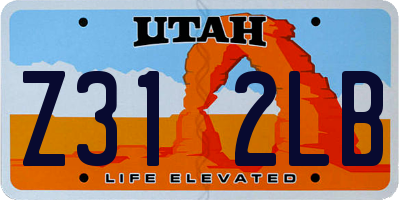 UT license plate Z312LB