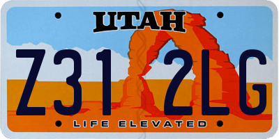 UT license plate Z312LG