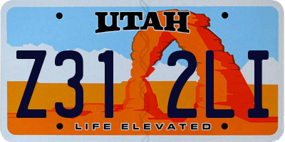 UT license plate Z312LI