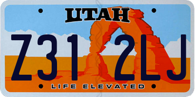 UT license plate Z312LJ