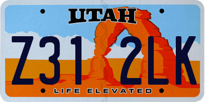 UT license plate Z312LK