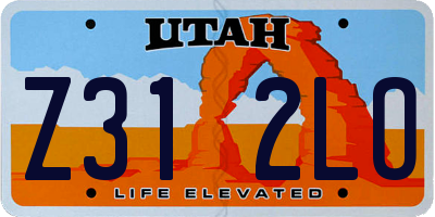 UT license plate Z312LO