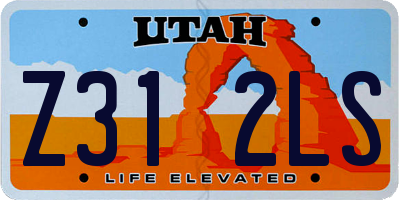 UT license plate Z312LS