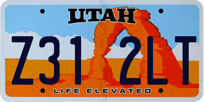 UT license plate Z312LT