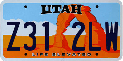 UT license plate Z312LW