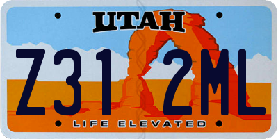 UT license plate Z312ML