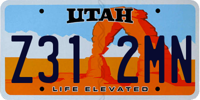 UT license plate Z312MN