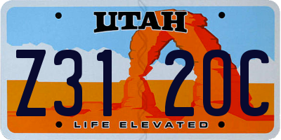 UT license plate Z312OC