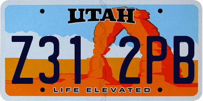 UT license plate Z312PB