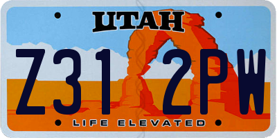 UT license plate Z312PW