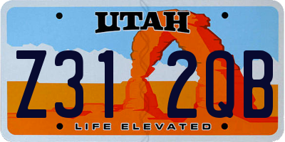 UT license plate Z312QB