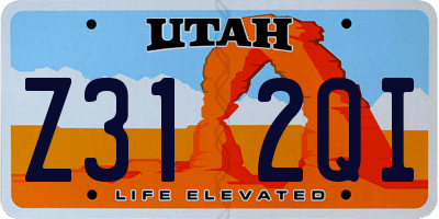 UT license plate Z312QI