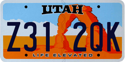 UT license plate Z312QK