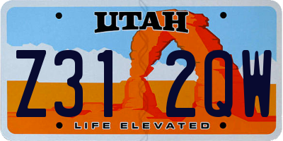 UT license plate Z312QW