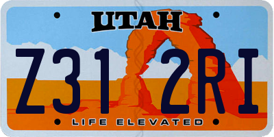 UT license plate Z312RI
