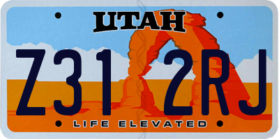 UT license plate Z312RJ