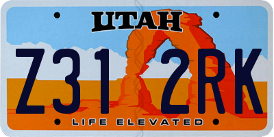 UT license plate Z312RK
