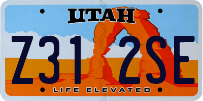 UT license plate Z312SE