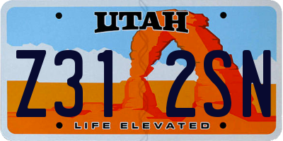 UT license plate Z312SN