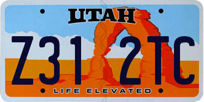 UT license plate Z312TC