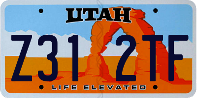 UT license plate Z312TF