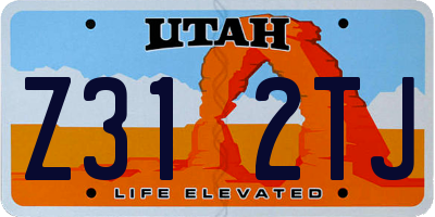 UT license plate Z312TJ