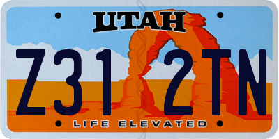 UT license plate Z312TN