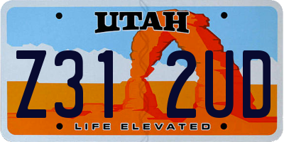 UT license plate Z312UD