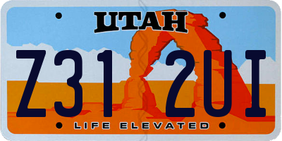 UT license plate Z312UI