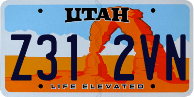 UT license plate Z312VN