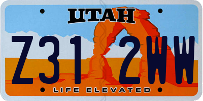UT license plate Z312WW