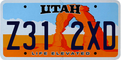 UT license plate Z312XD