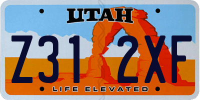 UT license plate Z312XF