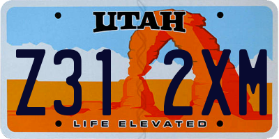 UT license plate Z312XM