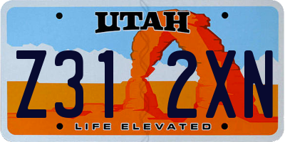 UT license plate Z312XN
