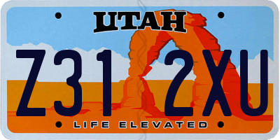 UT license plate Z312XU