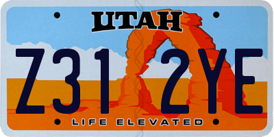 UT license plate Z312YE