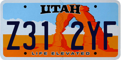 UT license plate Z312YF