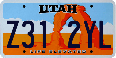 UT license plate Z312YL