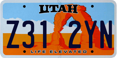 UT license plate Z312YN