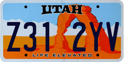 UT license plate Z312YV