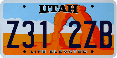 UT license plate Z312ZB