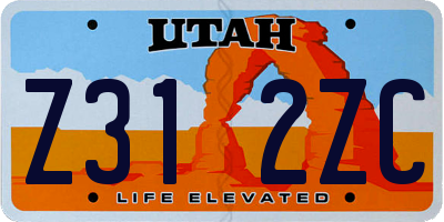 UT license plate Z312ZC