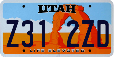 UT license plate Z312ZD